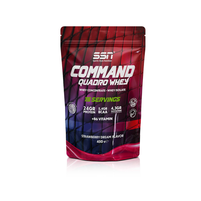 SSN Command Quadro Whey 450 Gr Doypack (Strawberry) Protein Powder